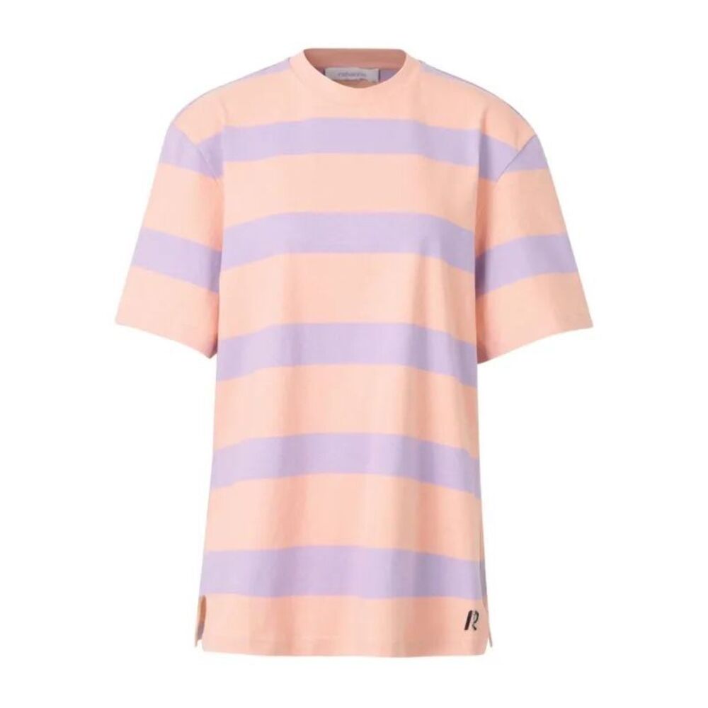 RABANNE Women's Pink Striped Cotton T-Shirt Size Medium $742